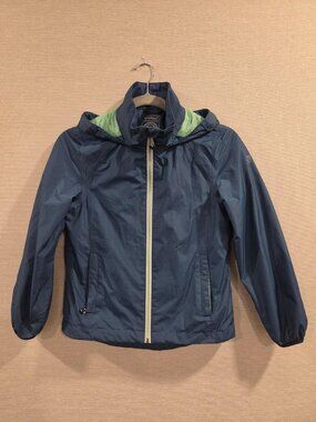 Killtec Girls Lightweight Rain Jacket Blue Green Hooded Size 10